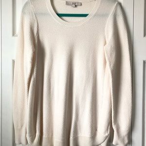 Loft xs cream waffle knit sweater